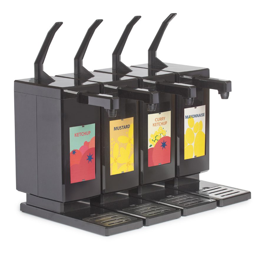 Dispergo dispenser with tray, Quadruple, branded