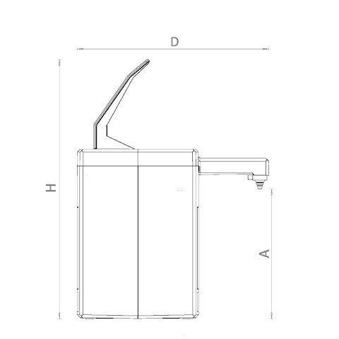 Dispergo dispenser sketch Depth and Hight